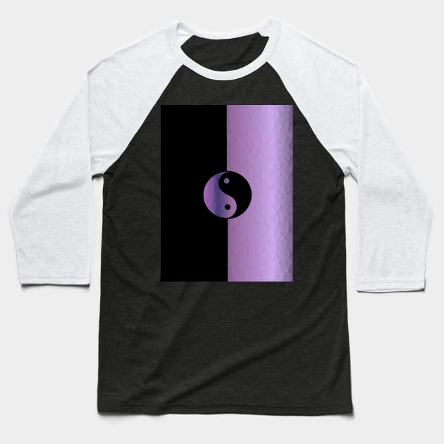 YIN Yang Purple - Yin Yang Art Baseball T-Shirt by SartorisArt1